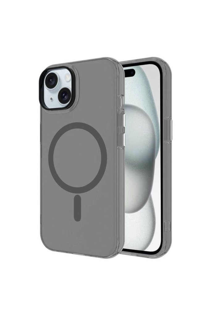Apple iPhone 13 Uyumlu Kılıf Zore M-safe Şarj Özellikli Buzlu Transparan C-Pro Sert Kapak