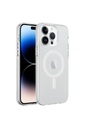 Apple iPhone 14 Pro Uyumlu Kılıf Zore M-safe Şarj Özellikli Buzlu Transparan C-Pro Sert Kapak