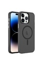 Apple iPhone 14 Pro Uyumlu Kılıf Zore M-safe Şarj Özellikli Buzlu Transparan C-Pro Sert Kapak