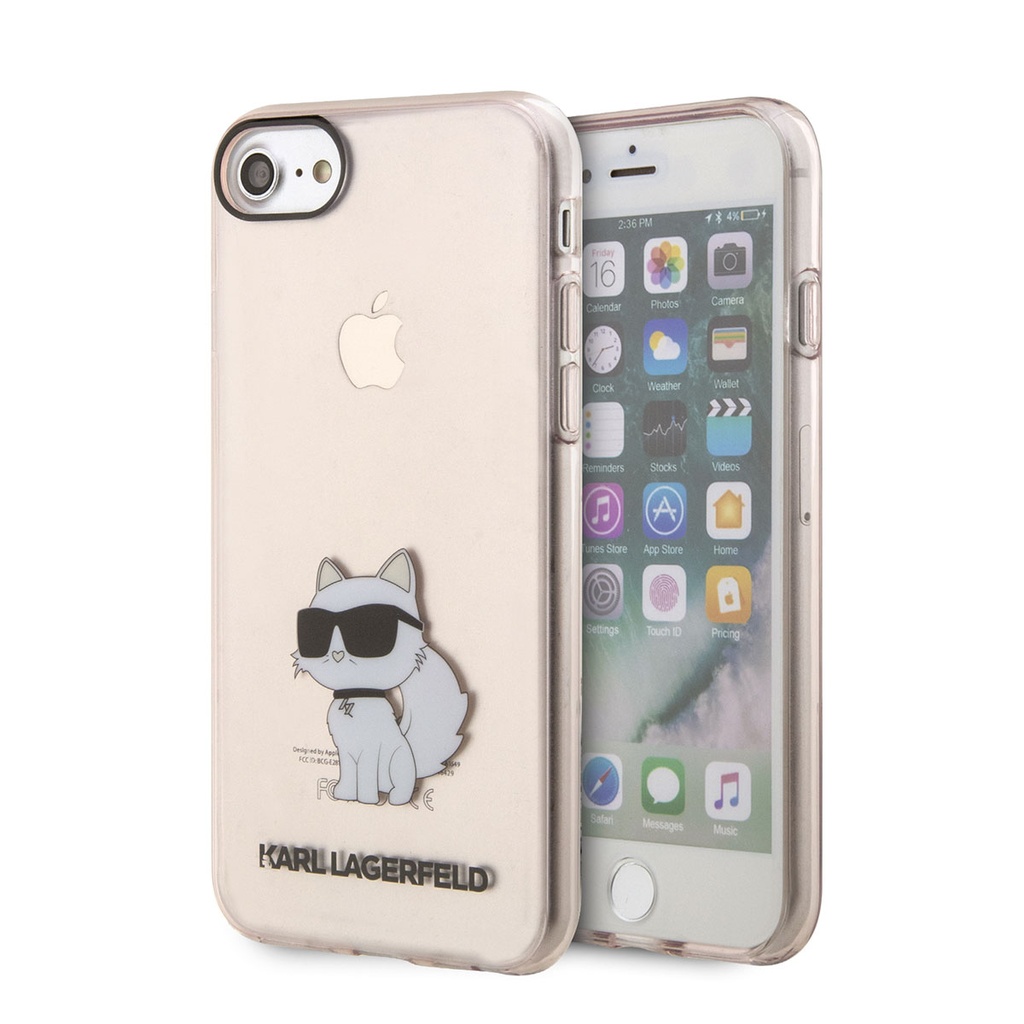 Apple iPhone 7 Uyumlu Kılıf Karl Lagerfeld Transparan Choupette Dizayn Kapak