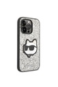 Apple iPhone 14 Pro Uyumlu Kılıf Karl Lagerfeld Parlak Taşlı Choupette Dizayn Kapak