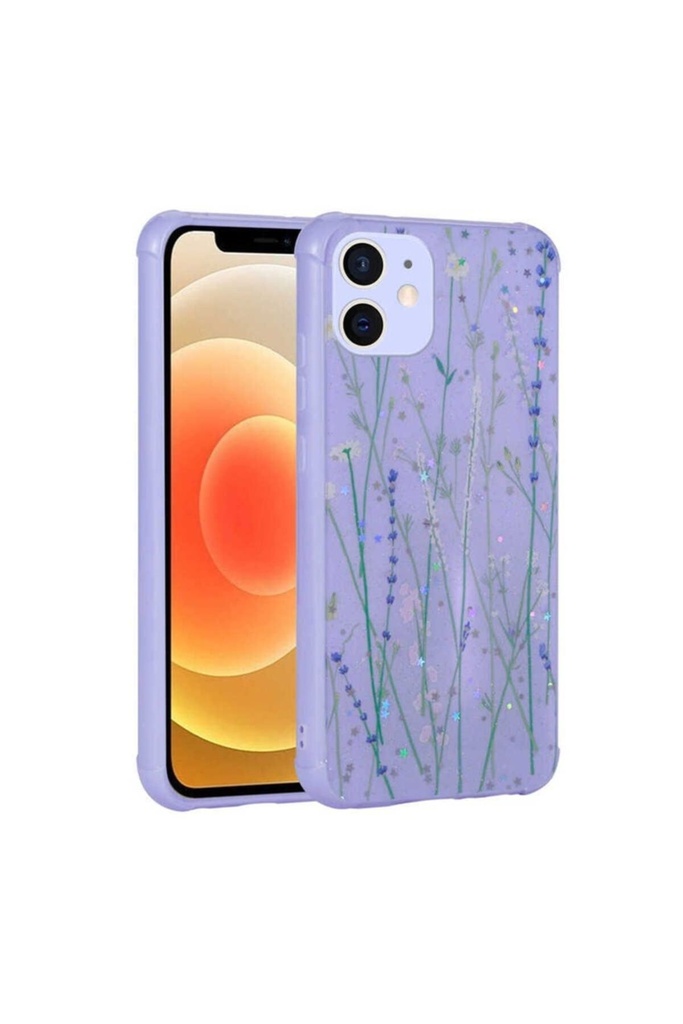 Apple iPhone 11 Uyumlu Kılıf Simli Desenli Kamera Korumalı Parlak Zore Popy Kapak