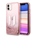 Apple iPhone 11 Uyumlu Kılıf Karl Lagerfeld Sıvılı Simli Dizayn Kapak