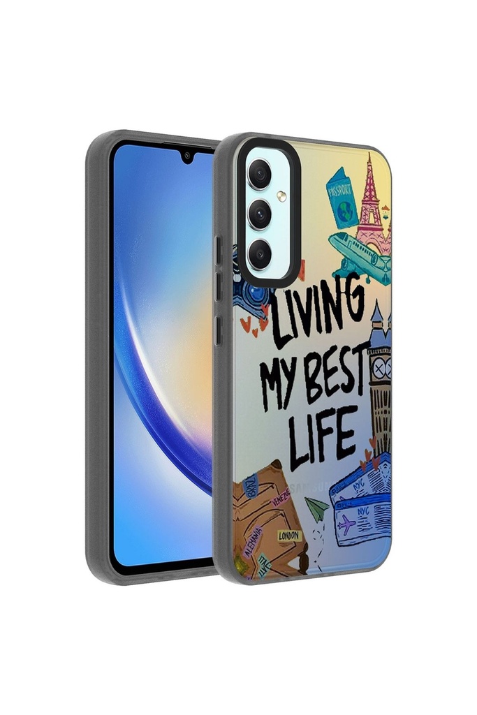 [RNZ-TA92232] Samsung Galaxy A34 Uyumlu Kılıf Desenli Zore Dragon Sert Kapak (Seyahat)