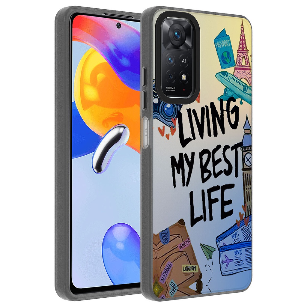 [RNZ-TA92244] Xiaomi Redmi Note 11 Pro 5G Uyumlu Kılıf Desenli Zore Dragon Sert Kapak (Seyahat)