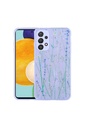 Samsung Galaxy A23 Uyumlu Kılıf Simli Desenli Kamera Korumalı Parlak Zore Popy Kapak