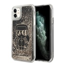 Apple iPhone 11 Uyumlu Kılıf Karl Lagerfeld Sıvılı Simli Gatsby Dizayn Kapak