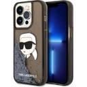 Apple iPhone 14 Pro Uyumlu Kılıf Karl Lagerfeld Sıvılı Simli Karl Head Dizayn Kapak