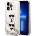 Apple iPhone 14 Pro Max Uyumlu Kılıf Karl Lagerfeld Sıvılı Simli K&C Head Dizayn Kapak