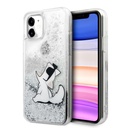 Apple iPhone 11 Uyumlu Kılıf Karl Lagerfeld Sıvılı Simli Choupette Fun Dizayn Kapak
