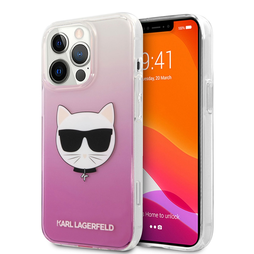 Apple iPhone 14 Pro Max Uyumlu Kılıf Karl Lagerfeld Sert TPU Choupette Dizayn Kapak