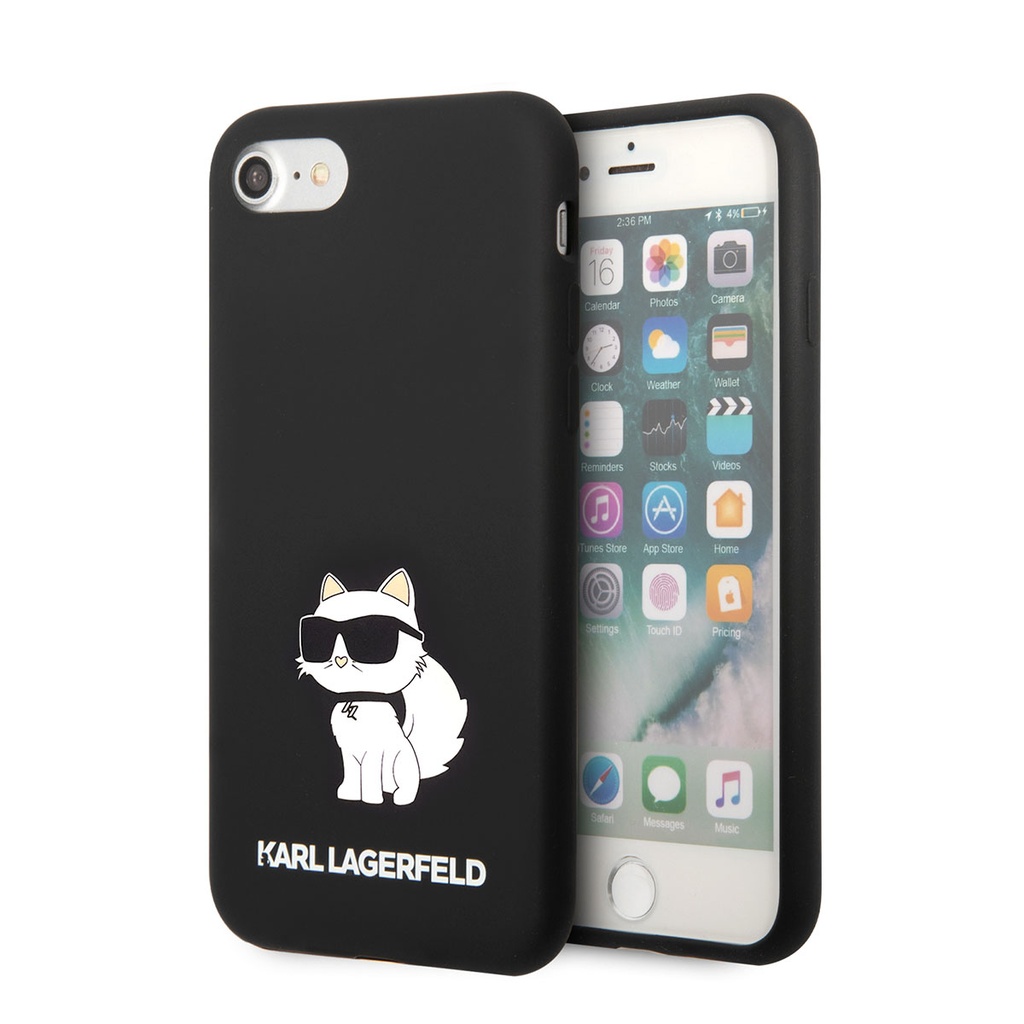 Apple iPhone 7 Uyumlu Kılıf Karl Lagerfeld Silikon Choupette Dizayn Kapak