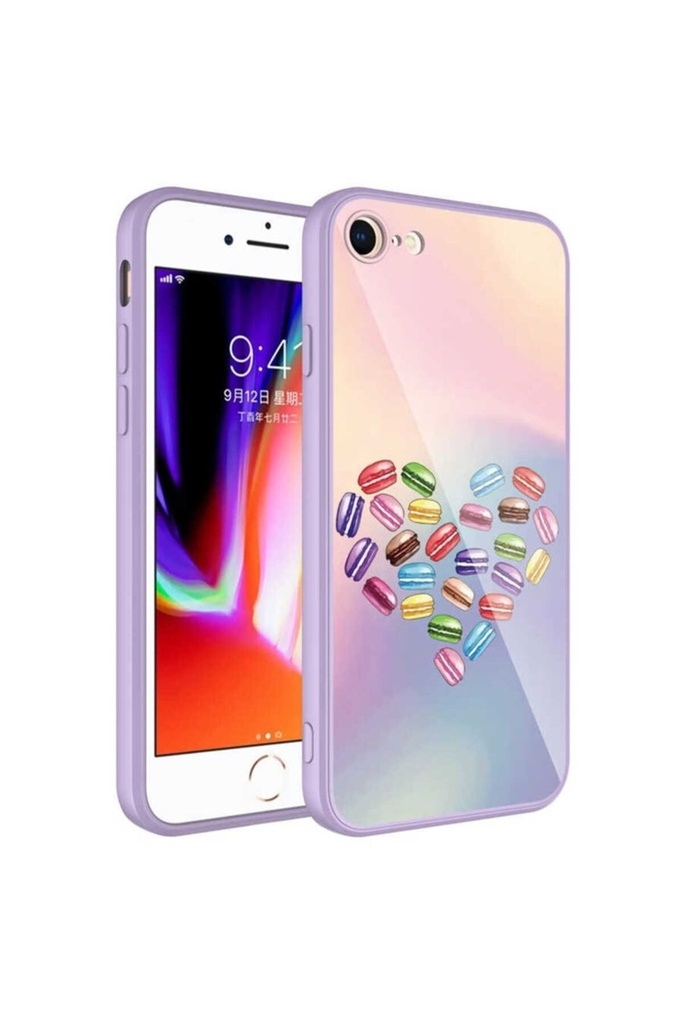 Apple iPhone SE 2020 Uyumlu Kılıf Kamera Korumalı Desenli Sert Silikon Zore Epoksi Kapak