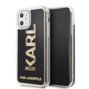 Apple iPhone 11 Uyumlu Kılıf Karl Lagerfeld Sıvılı Simli Logo Dizayn Kapak