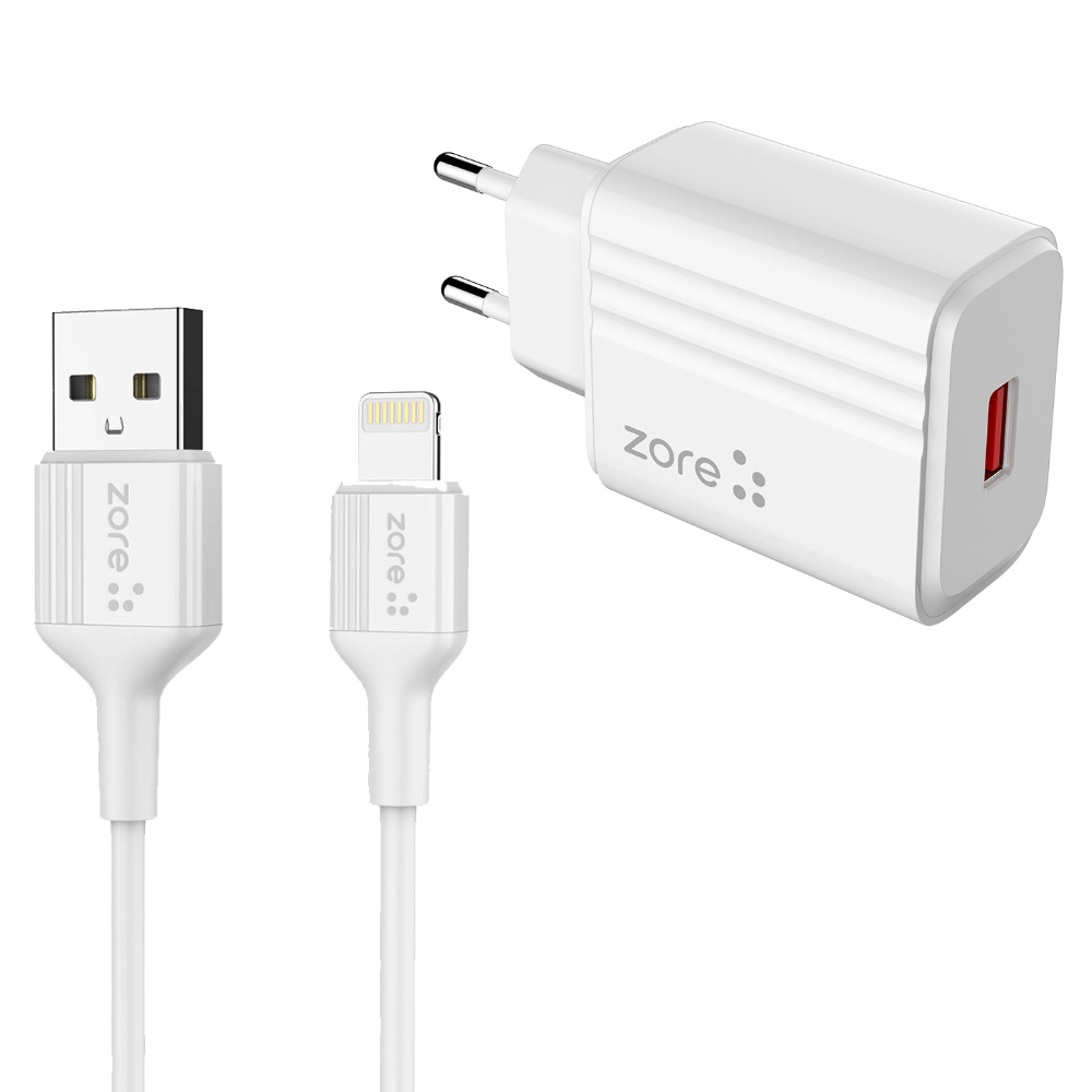 [RNZ-TA92426] Zore Play Serisi PL1 Lightning 2in1 Seyahat Şarj Aleti 12W
