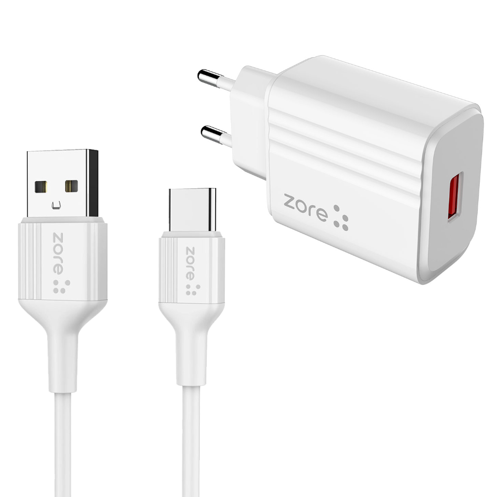 [RNZ-TA92427] Zore Play Serisi PL1 Type-C 2in1 Seyahat Şarj Aleti 12W