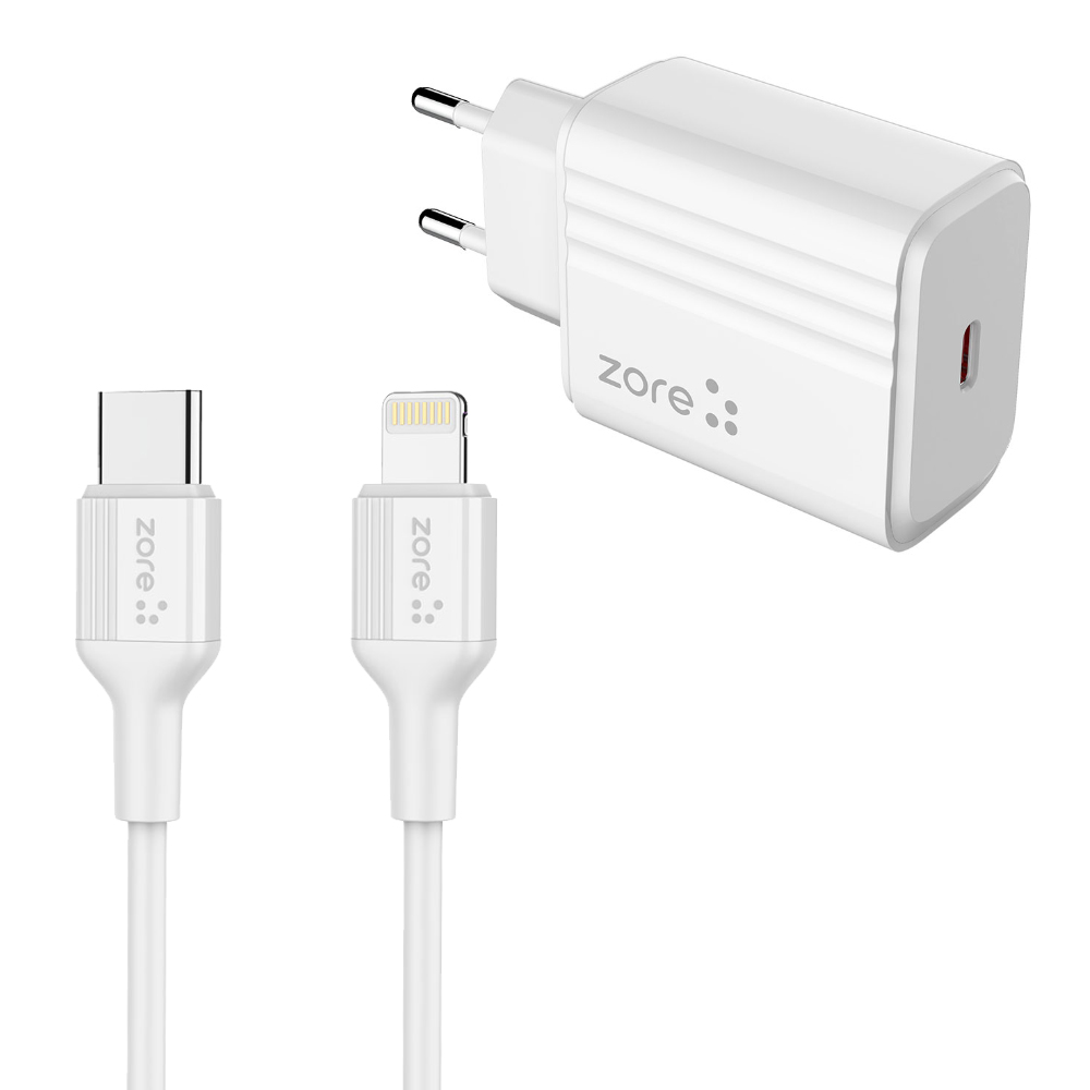 [RNZ-TA92429] Zore Play Serisi PL2 Type-C to Lightning 2in1 PD Seyahat Şarj Aleti 20W