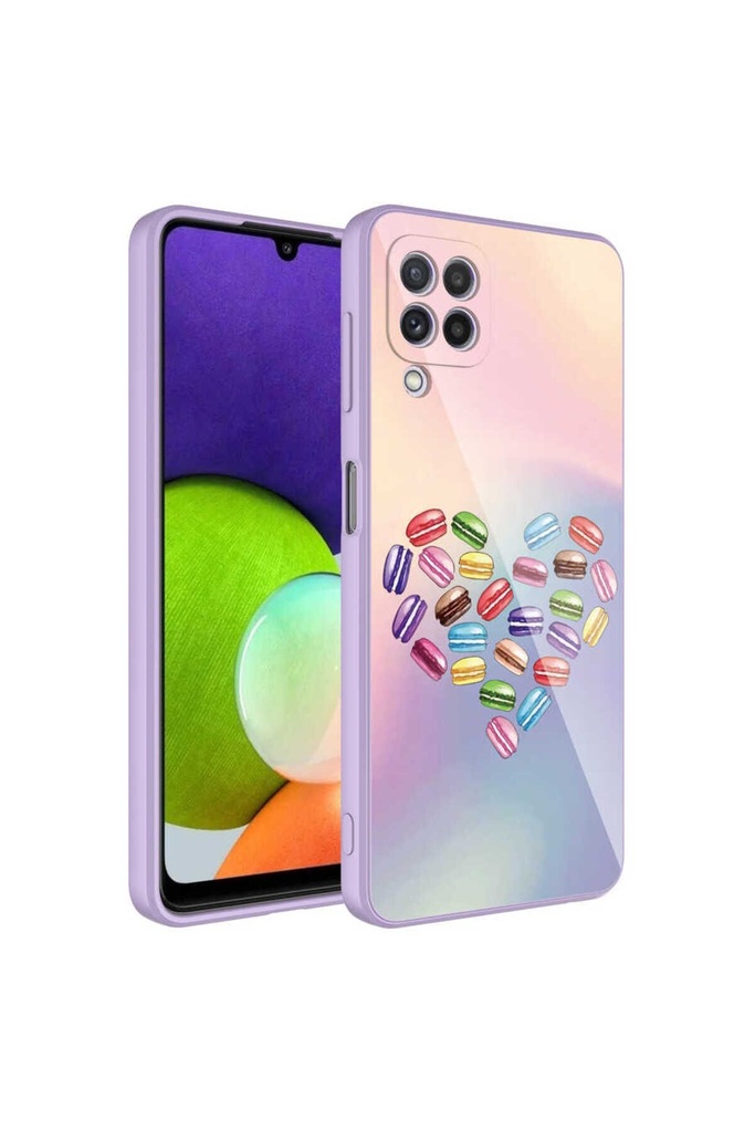 Samsung Galaxy M32 Uyumlu Kılıf Kamera Korumalı Desenli Sert Silikon Zore Epoksi Kapak