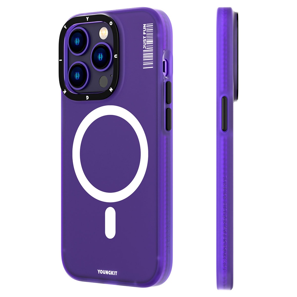 Apple iPhone 14 Pro Max Uyumlu Kılıf M-safe Şarj Özellikli Youngkit Colored Sand Serisi Kapak