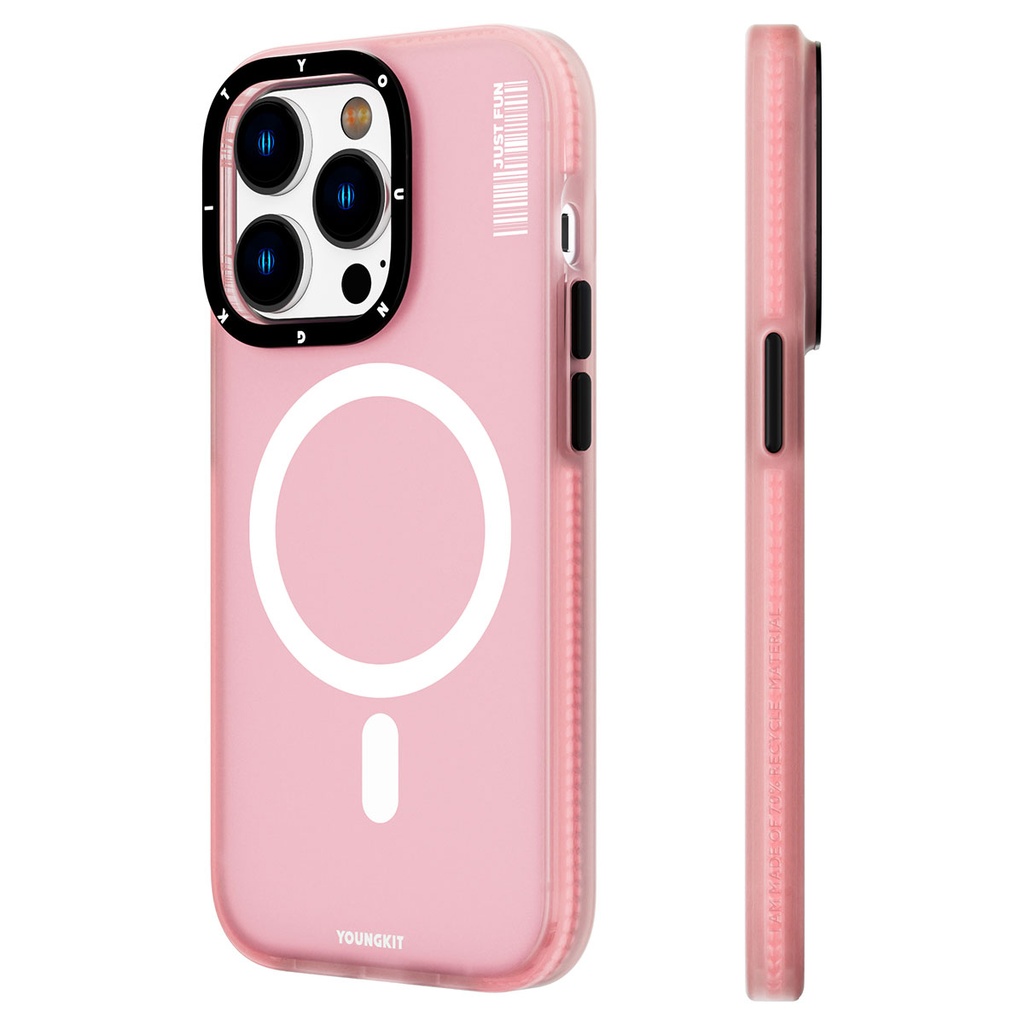 Apple iPhone 14 Pro Max Uyumlu Kılıf M-safe Şarj Özellikli Youngkit Colored Sand Serisi Kapak