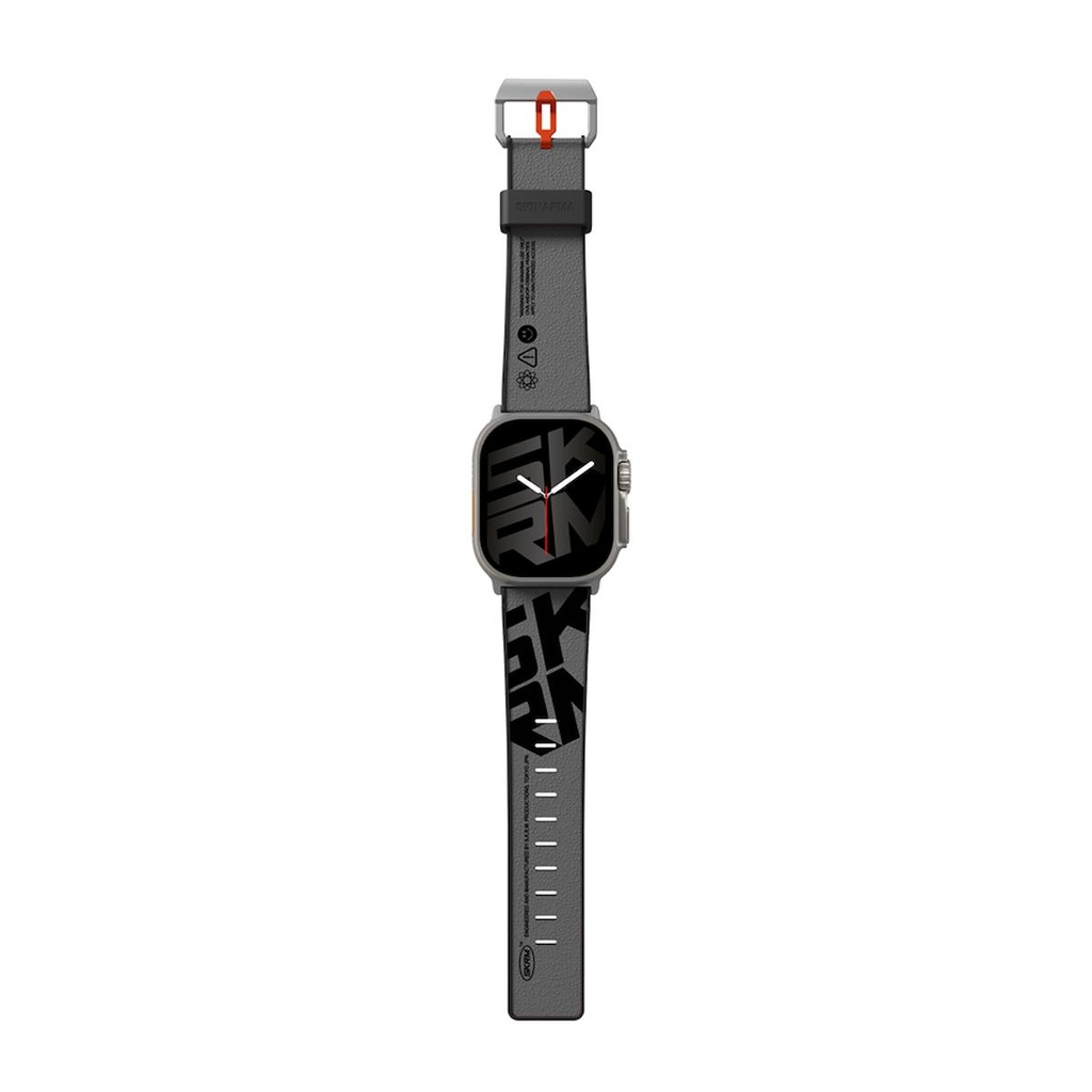[ZTA92574] Apple Watch Ultra 49mm Uyumlu SkinArma Spunk Serisi PU Deri Kordon (Gri)