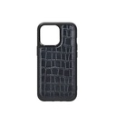Apple iPhone 13 Uyumlu Kılıf Wiwu Croco Pattern Calfskin Orjinal Deri Kapak