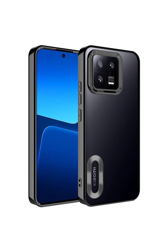 [RNZ-TA92903] Xiaomi Mi 13 Uyumlu Kılıf Kamera Korumalı Logo Gösteren Zore Omega Kapak (Siyah)