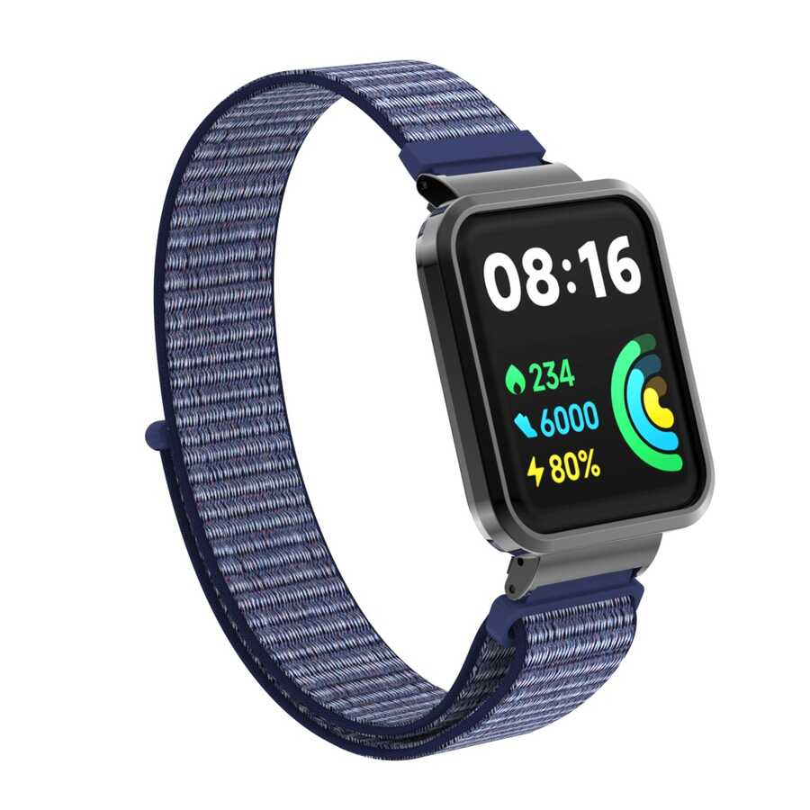 Xiaomi Redmi Watch 2 Lite Uyumlu Kordon Hasır Örgü Cırt Cırtlı Zore KRD-61 Kayış