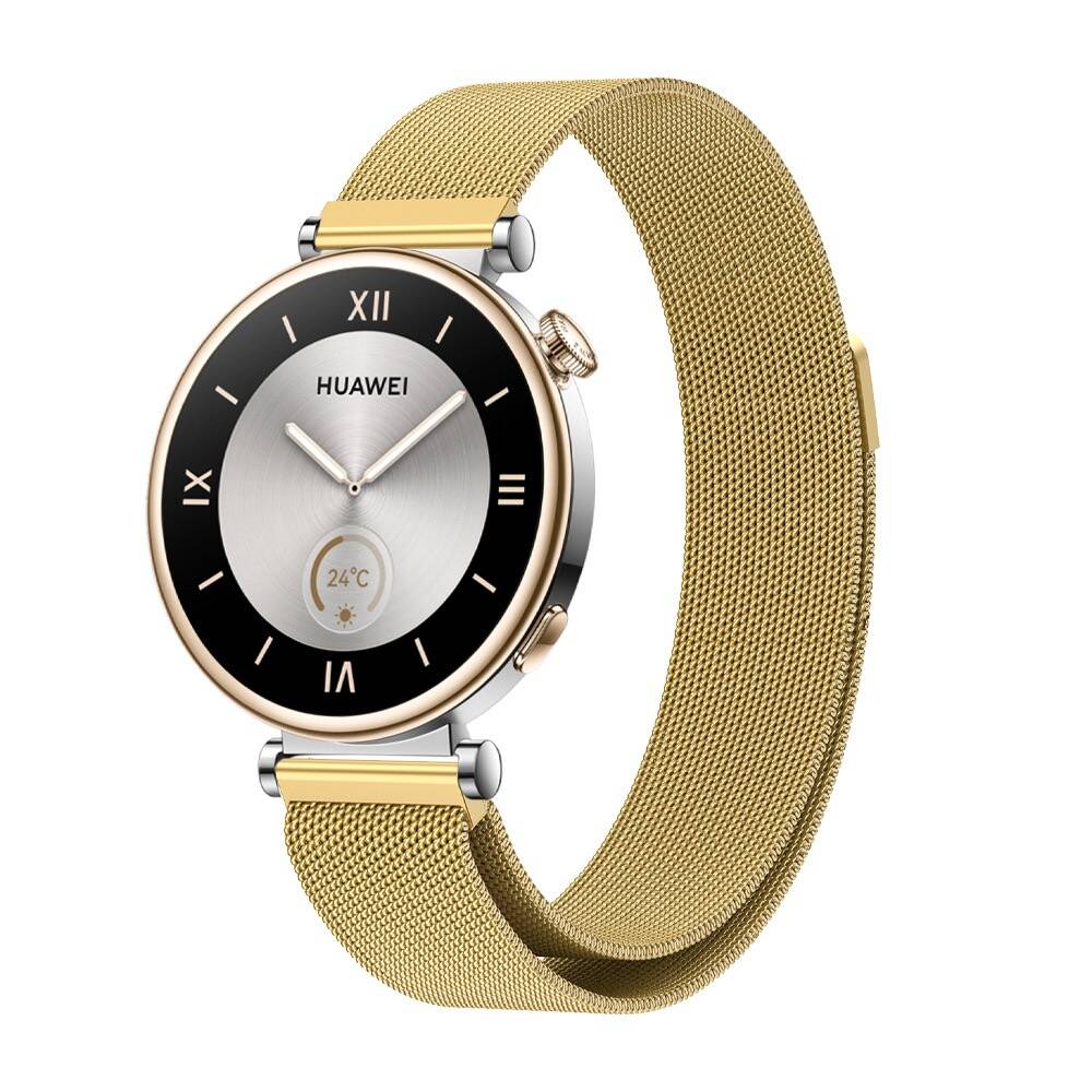 Huawei Watch GT 4 41mm Uyumlu 18mm Kordon Hasır Metal Mıknatıslı Örgü Zore KRD-01 Kayış