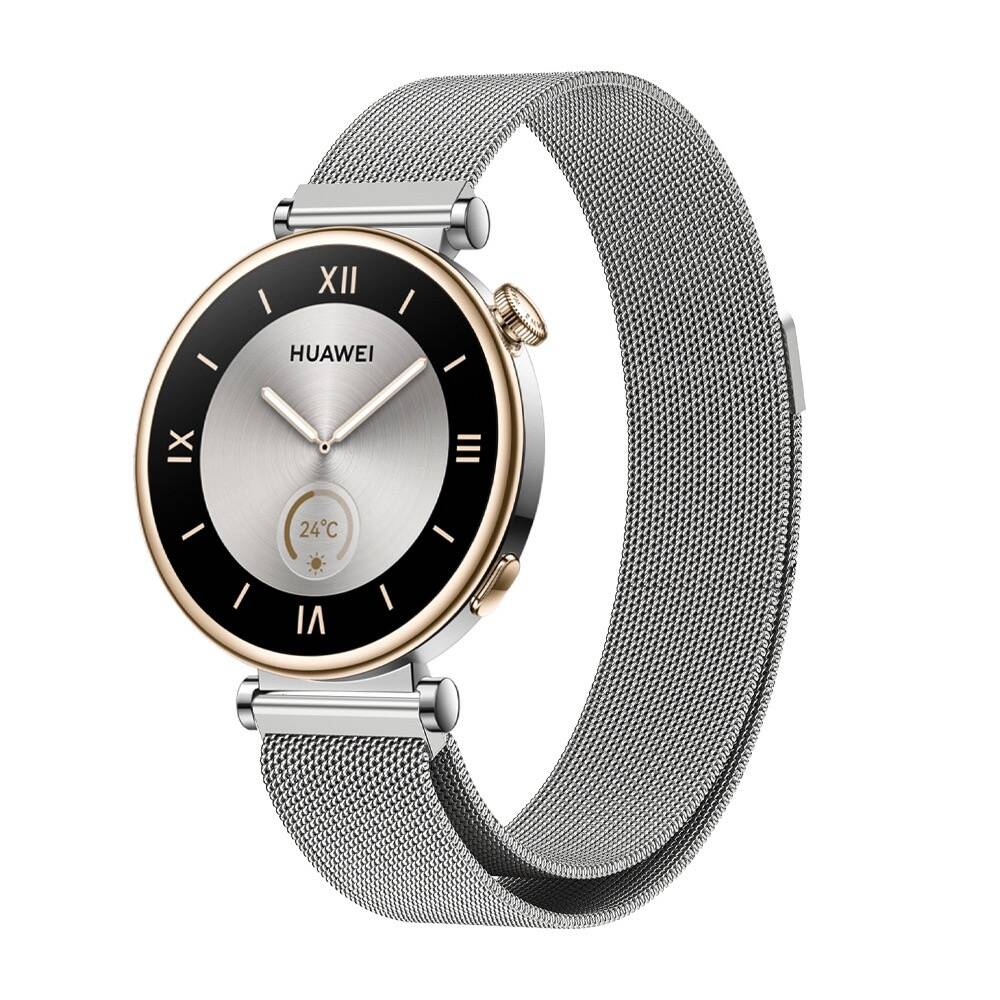 Huawei Watch GT 4 41mm Uyumlu 18mm Kordon Hasır Metal Mıknatıslı Örgü Zore KRD-01 Kayış