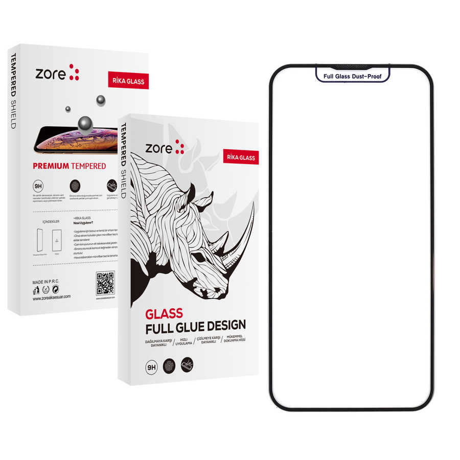[RNZ-TA93410] Apple iPhone 15 Uyumlu Zore Rika Premium Temperli Cam Ekran Koruyucu