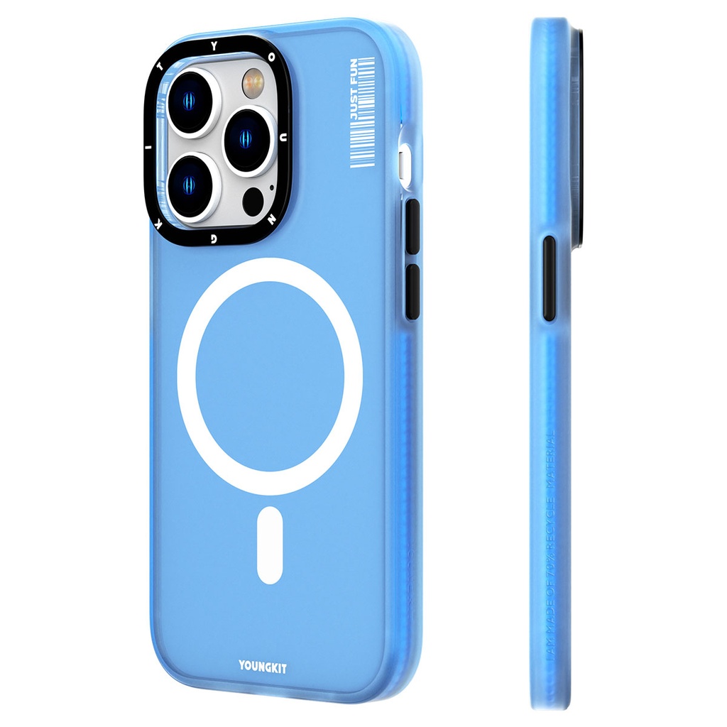 Apple iPhone 14 Pro Uyumlu Kılıf M-safe Şarj Özellikli Youngkit Colored Sand Serisi Kapak