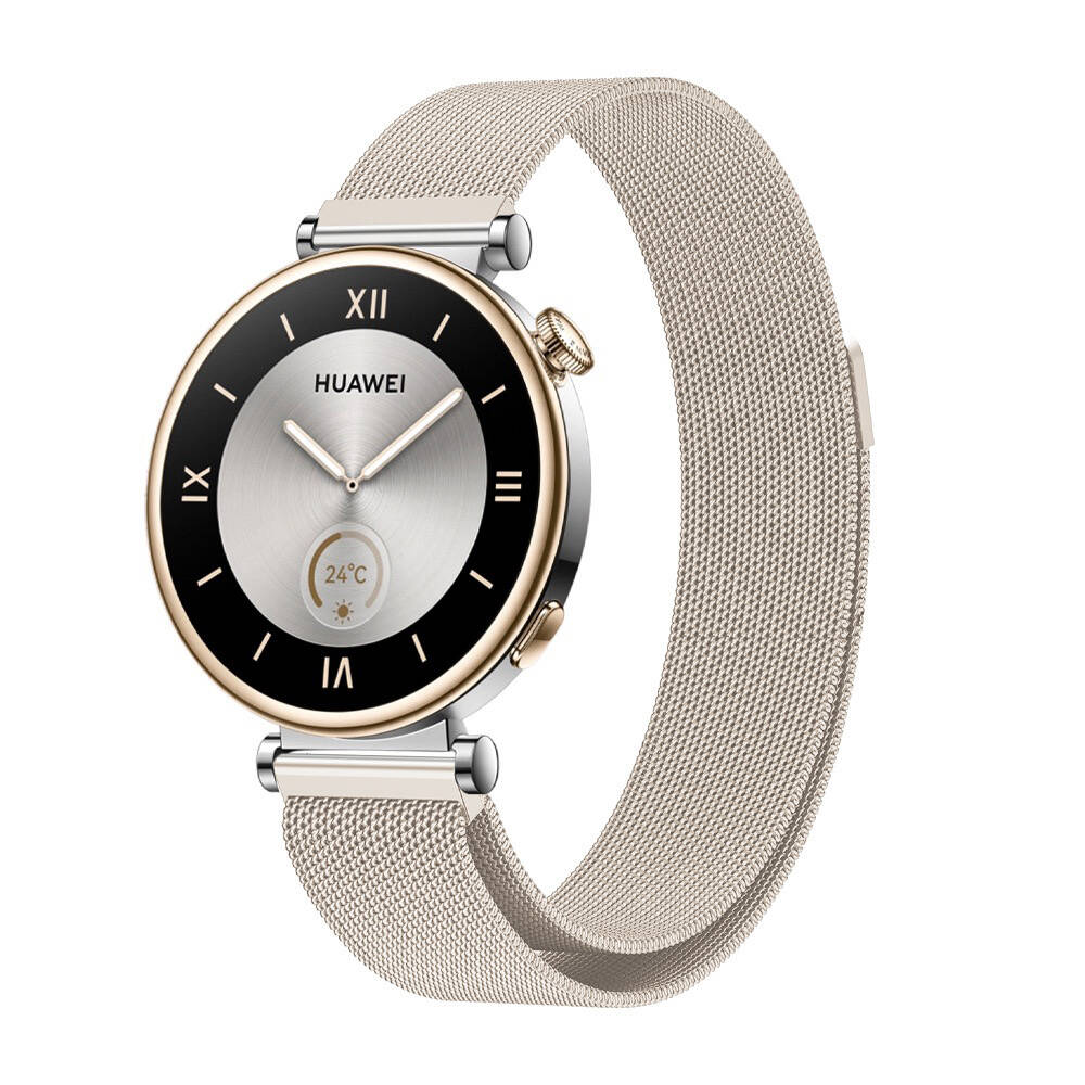 Huawei Watch GT 4 41mm Uyumlu 18mm Kordon Hasır Metal Mıknatıslı Örgü Zore KRD-01 Kayış