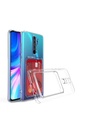 Xiaomi Redmi Note 8 Pro Uyumlu Kılıf Kartlıklı Şeffaf Zore Setra Clear Silikon Kapak