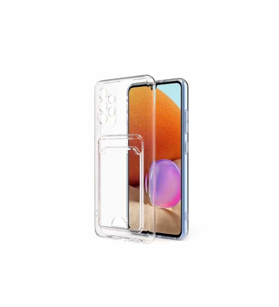 Samsung Galaxy A52 Uyumlu Kılıf Kartlıklı Şeffaf Zore Setra Clear Silikon Kapak
