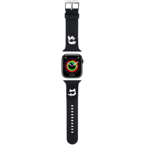 Apple Watch 42mm Uyumlu Karl Lagerfeld Orjinal Lisanslı İkonik Karl & Choupette Logolu Silikon Kordon