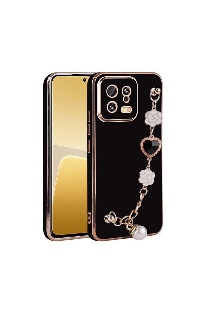 [RNZ-TA92826] Xiaomi Mi 13 Uyumlu Kılıf El Tutamaçlı Kamera Korumalı Zore Taka Silikon Kapak (Siyah)