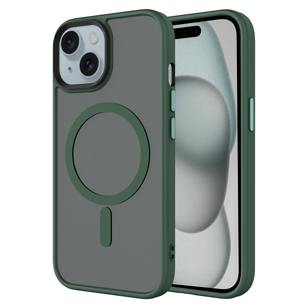 Apple iPhone 15 Plus Uyumlu Kılıf Mat Arka Yüzey Wireless Şarj Özellikli Zore Flet M-safe Kapak