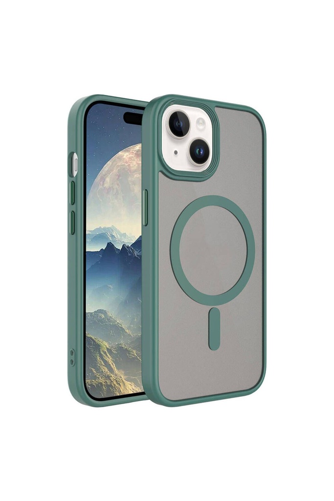 Apple iPhone 15 Plus Uyumlu Kılıf Mat Arka Yüzey Wireless Şarj Özellikli Zore Flet M-safe Kapak