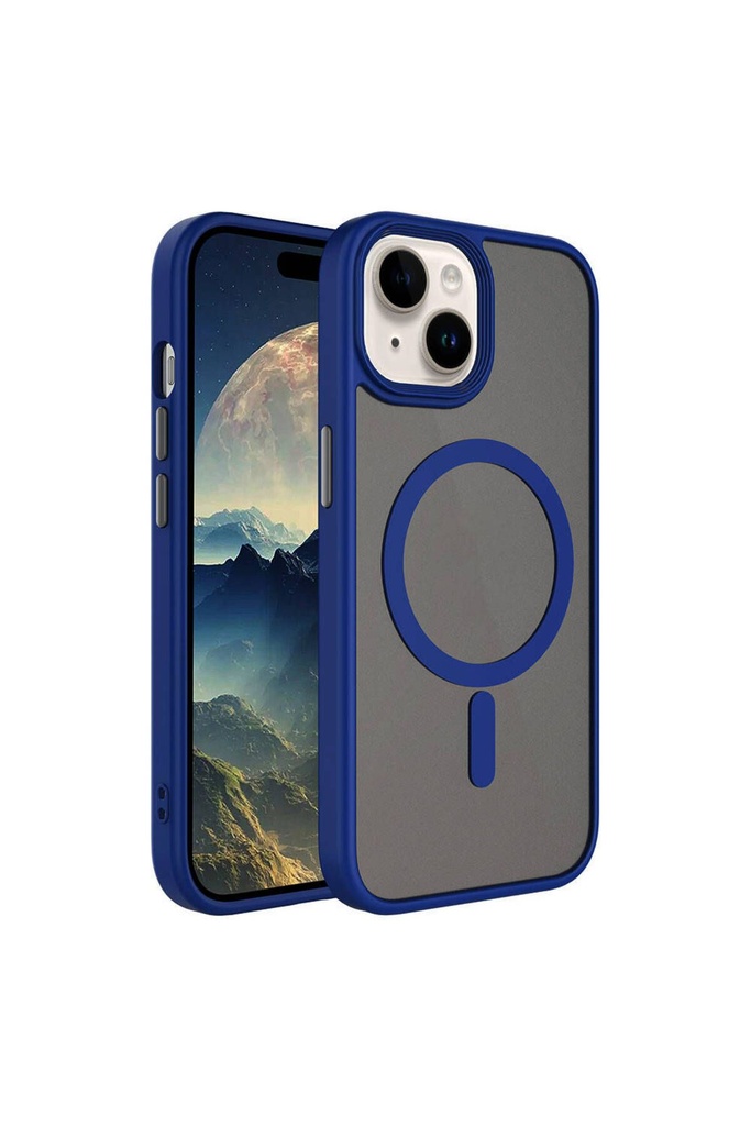 Apple iPhone 15 Uyumlu Kılıf Mat Arka Yüzey Wireless Şarj Özellikli Zore Flet M-safe Kapak