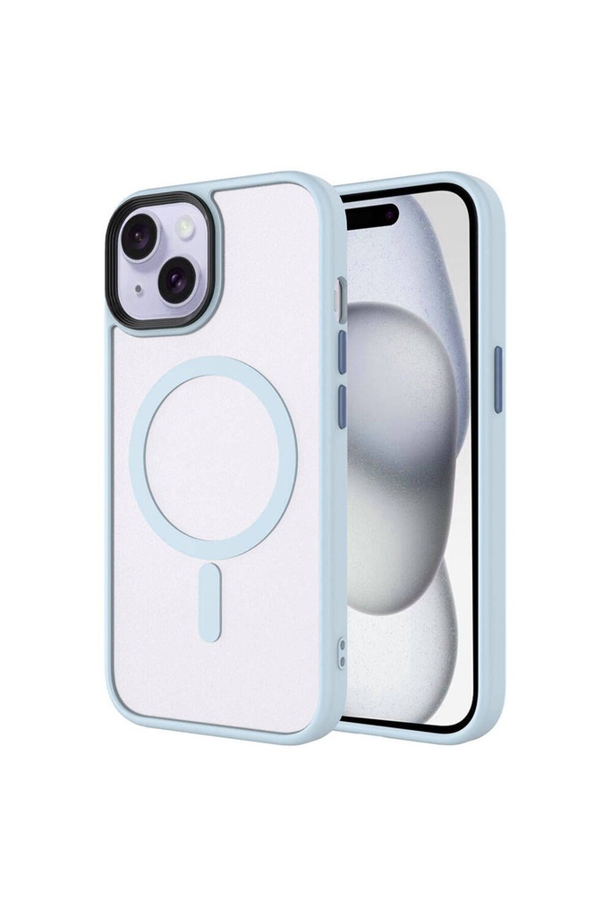 Apple iPhone 15 Uyumlu Kılıf Mat Arka Yüzey Wireless Şarj Özellikli Zore Flet M-safe Kapak