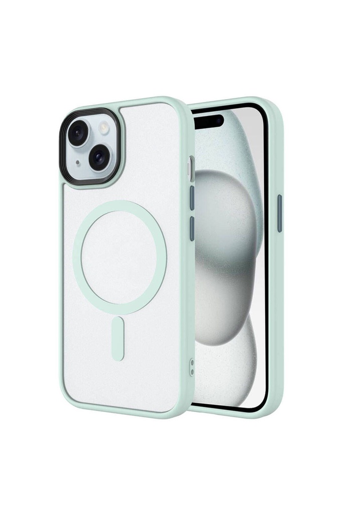 Apple iPhone 15 Uyumlu Kılıf Mat Arka Yüzey Wireless Şarj Özellikli Zore Flet M-safe Kapak
