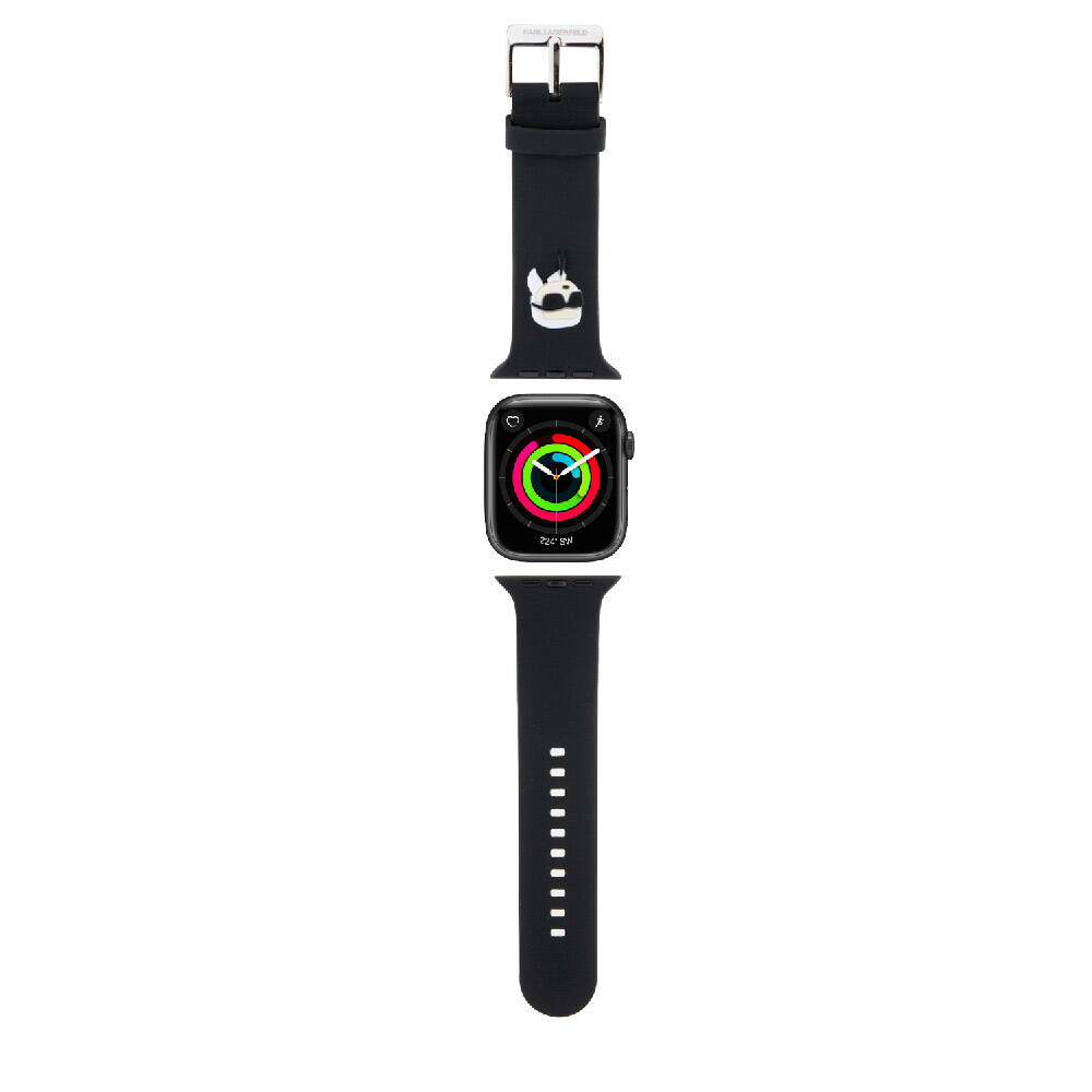 Apple Watch 38mm Uyumlu Karl Lagerfeld Orjinal Lisanslı İkonik Karl Head Logolu Silikon Kordon