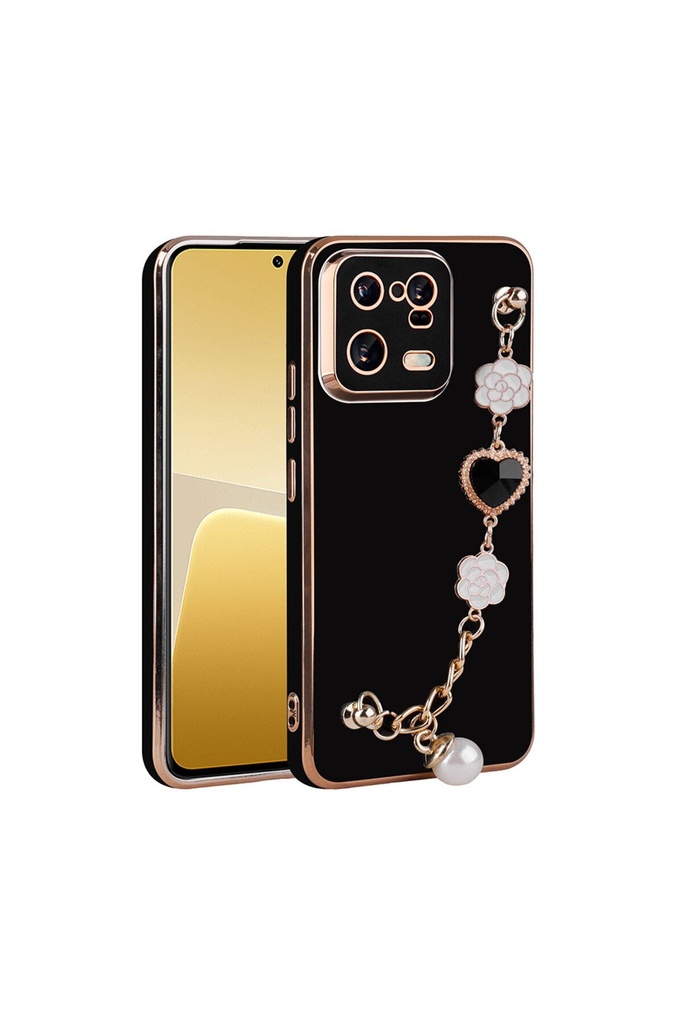 [RNZ-TA92830] Xiaomi Mi 13 Pro Uyumlu Kılıf El Tutamaçlı Kamera Korumalı Zore Taka Silikon Kapak (Siyah)