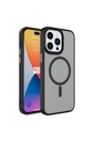 Apple iPhone 15 Pro Uyumlu Kılıf Mat Arka Yüzey Wireless Şarj Özellikli Zore Flet M-safe Kapak