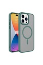 Apple iPhone 15 Pro Uyumlu Kılıf Mat Arka Yüzey Wireless Şarj Özellikli Zore Flet M-safe Kapak