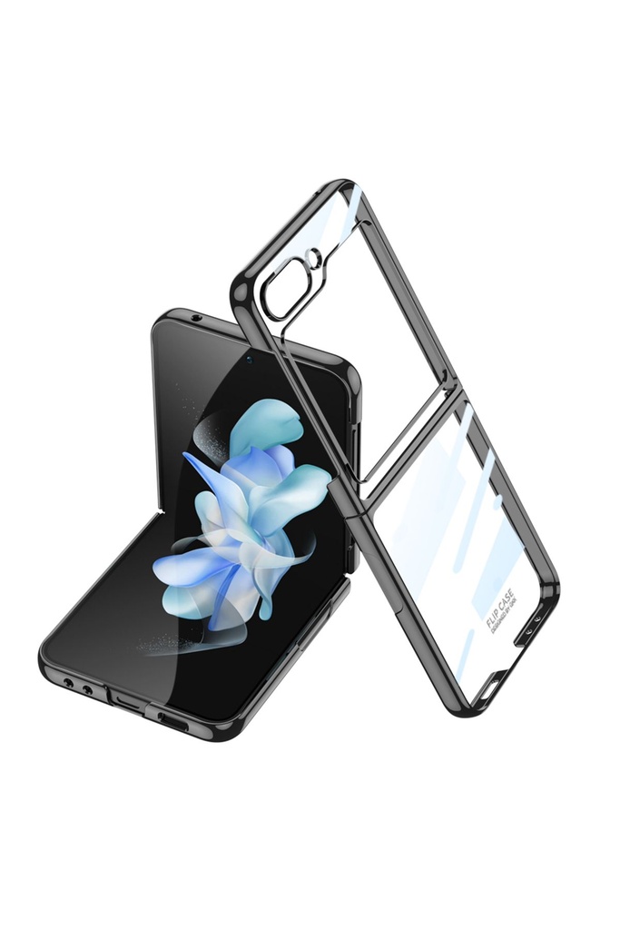 [RNZ-TA93017] Samsung Galaxy Z Flip 5 Uyumlu Kılıf Zore Kıpta Lensli Kapak (Siyah)