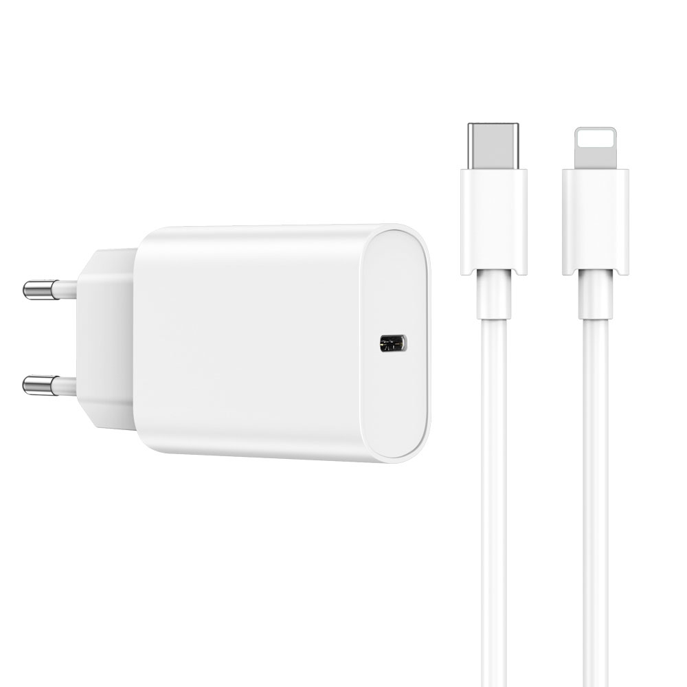 [RNZ-TA92925] Wiwu Wi-U001 Quick 20W Tek Bağlantılı Şarj Başlığı Type-C to Lightning PD 20W Kablolu Şarj Seti