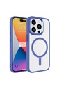 Apple iPhone 15 Pro Uyumlu Kılıf Wireless Şarj Özellikli Zore Krom M-safe Silikon Kapak