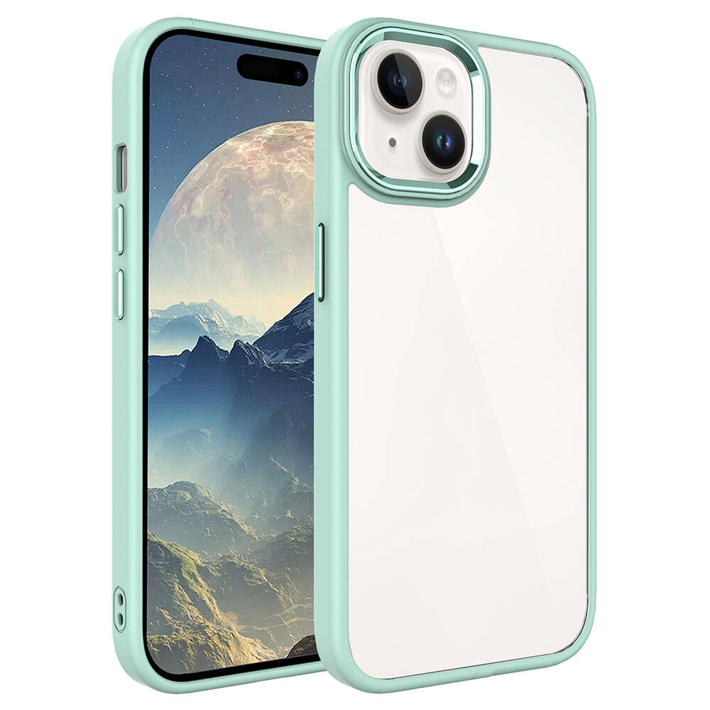 Apple iPhone 15 Uyumlu Kılıf Zore Krom Kapak